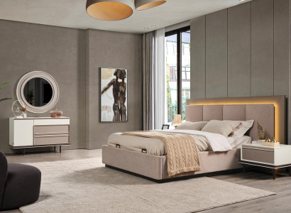 Schlafzimmer Set Bett 2xNachttische Schminktisch Luxus neu 5tlgDesign